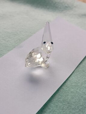 Swarvoski Vintage Faceted Clear Crystal Pelican Figurine - Decorative Glass Art